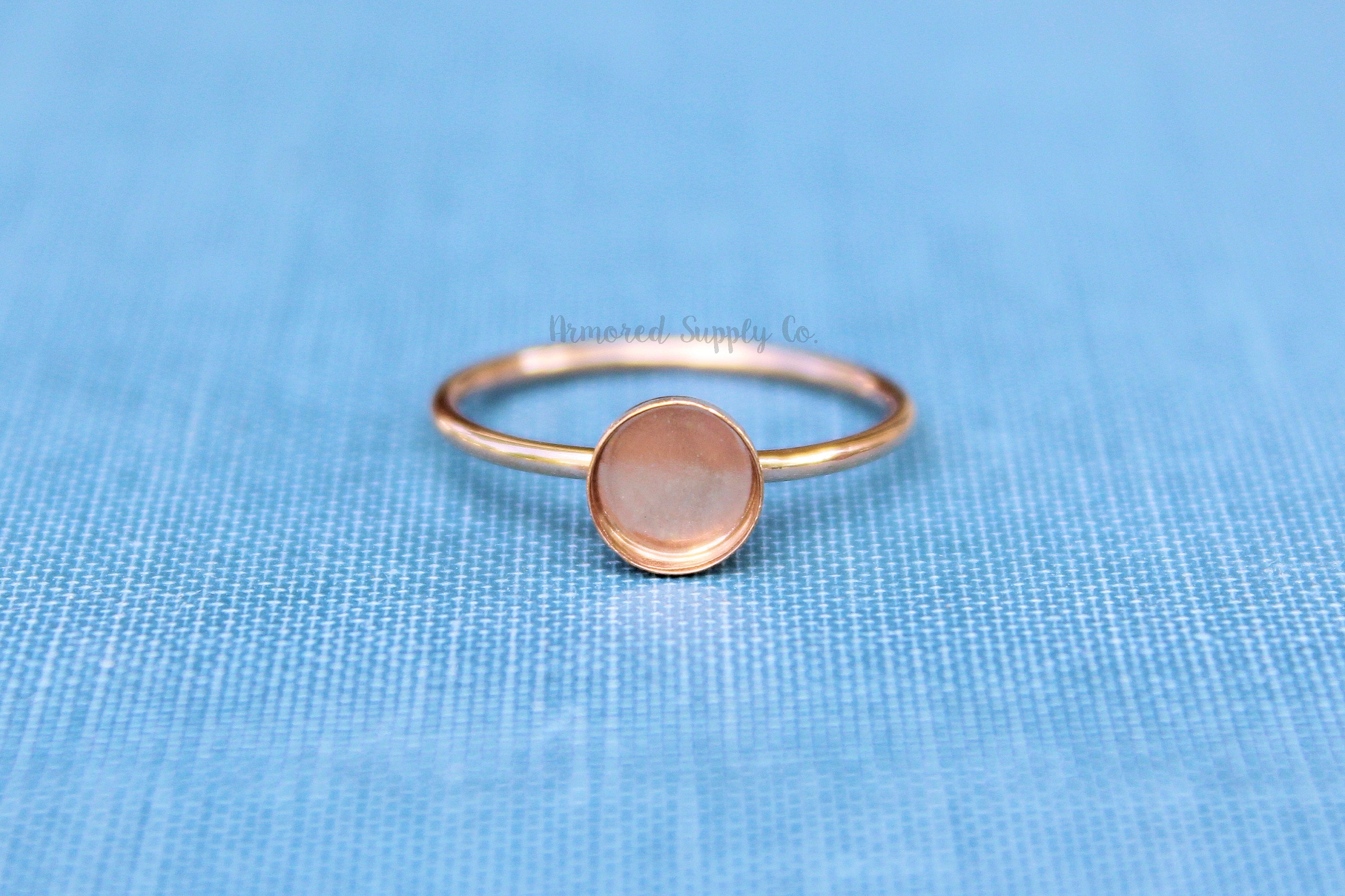 Rose Gold Filled 6mm Bezel Cup Ring blank, Round Cabochon, Breast Milk, DIY jewelry supplies, build your ring, wholesale jewelry, diy ring