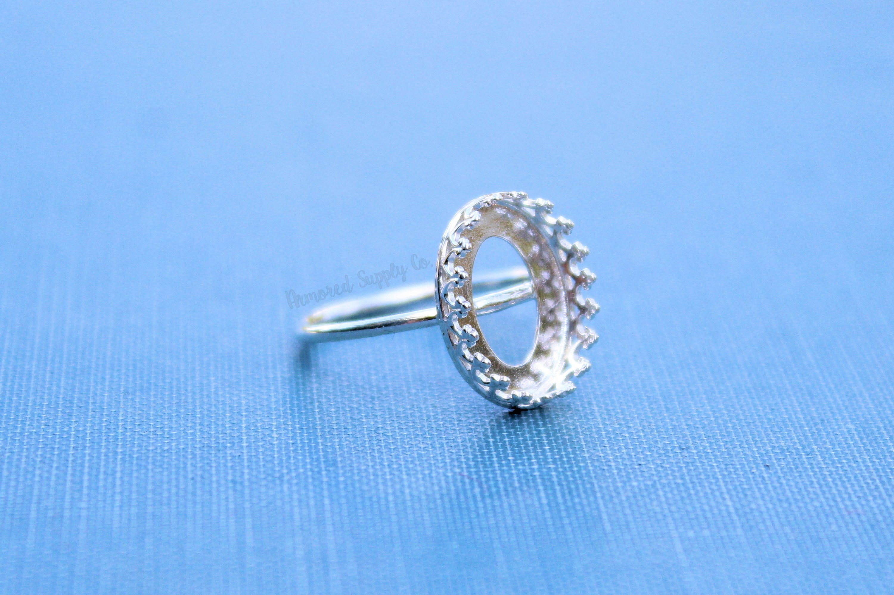 Oval 18x13 Crown Bezel Cup Ring blank, Oval Cabochon, Resin Glue Pad Breast Milk, DIY jewelry supplies, build your ring, wholesale jewelry