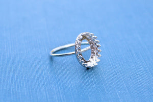 Oval 16x12mm Crown Bezel Cup Ring blank, Oval Cabochon, Resin Glue Pad Breast Milk, DIY jewelry supplies, build your ring, wholesale jewelry