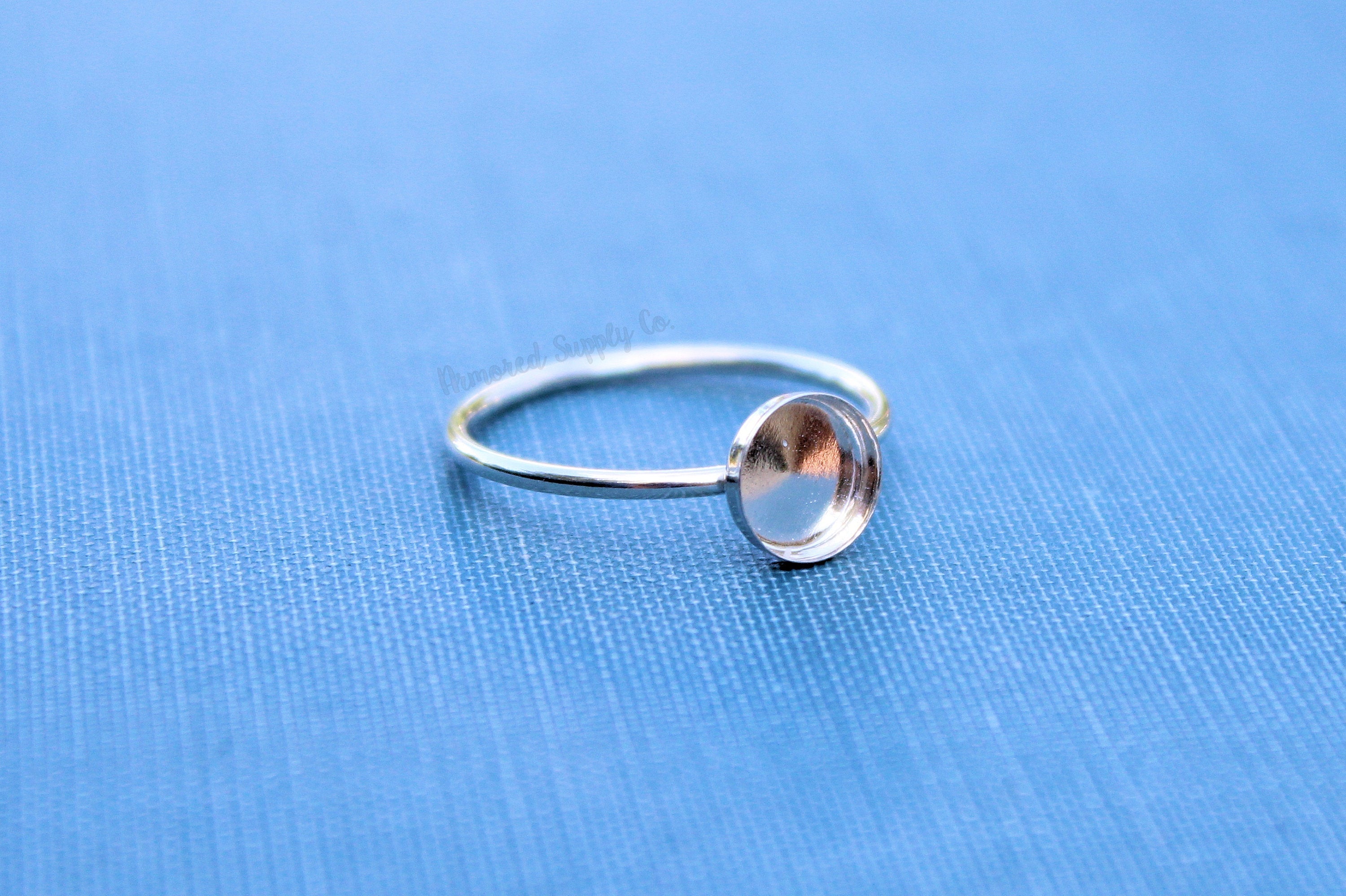 7mm Bezel Cup Ring blank, Round Cabochon, Cab Resin Glue Pad Breast Milk, DIY jewelry supplies, build your ring, wholesale jewelry, diy ring