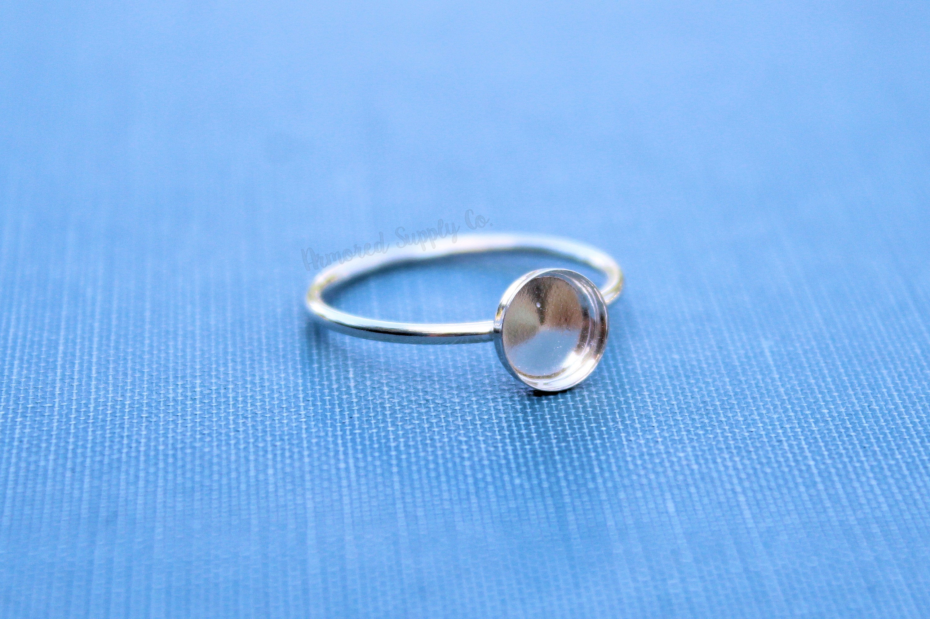 7mm Bezel Cup Ring blank, Round Cabochon, Cab Resin Glue Pad Breast Milk, DIY jewelry supplies, build your ring, wholesale jewelry, diy ring