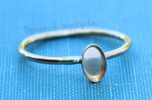 Gold Filled Oval 7x5mm Bezel Cup Ring blank, Cabochon, Cab Breast Milk, DIY jewelry supplies, build your ring, wholesale jewelry, diy ring