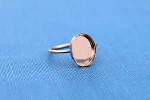 Gold Filled Oval 10x8mm Bezel Cup Ring blank, Cabochon, Cab Breast Milk, DIY jewelry supplies, build your ring, wholesale jewelry, diy ring