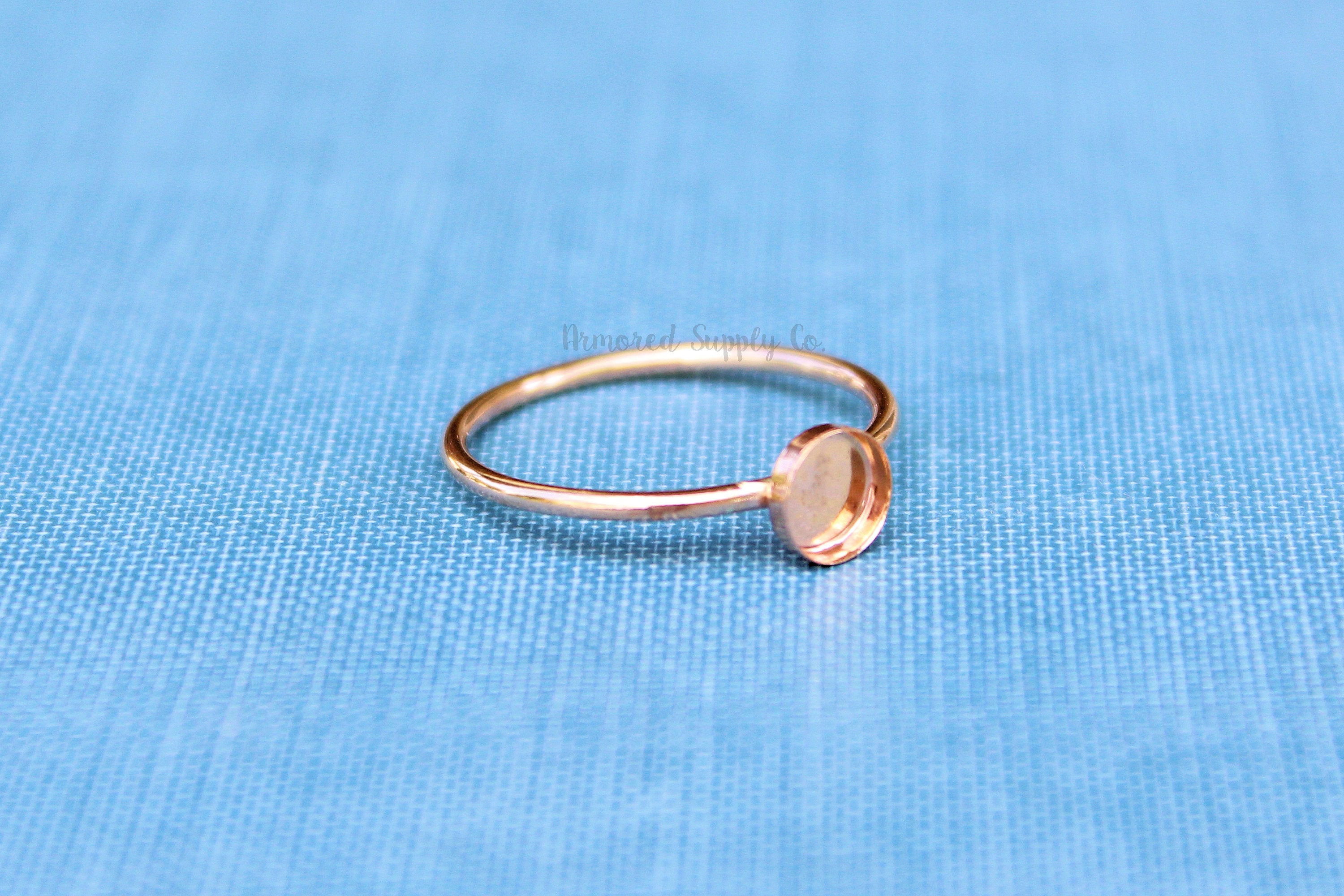 Rose Gold Filled 3mm Bezel Cup Ring blank, Round Cabochon, Breast Milk, DIY jewelry supplies, build your ring, wholesale jewelry, diy ring