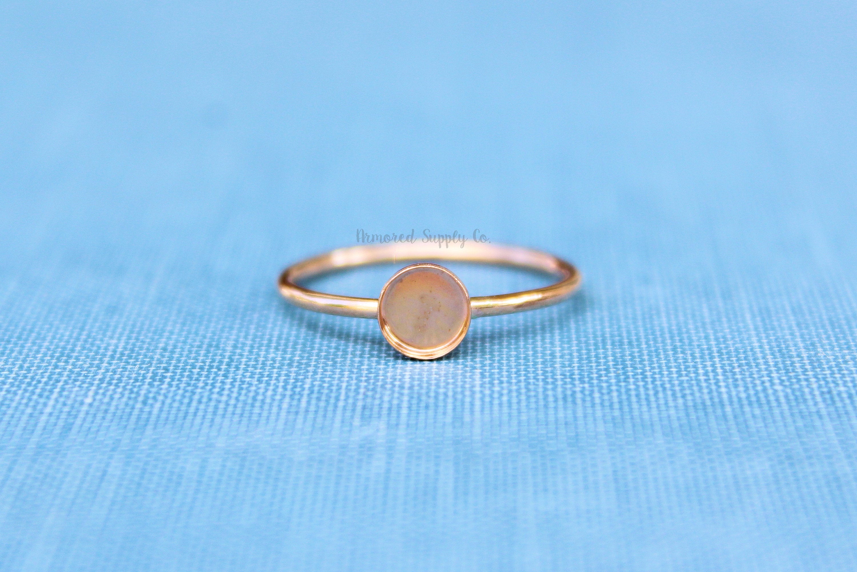 Rose Gold Filled 3mm Bezel Cup Ring blank, Round Cabochon, Breast Milk, DIY jewelry supplies, build your ring, wholesale jewelry, diy ring
