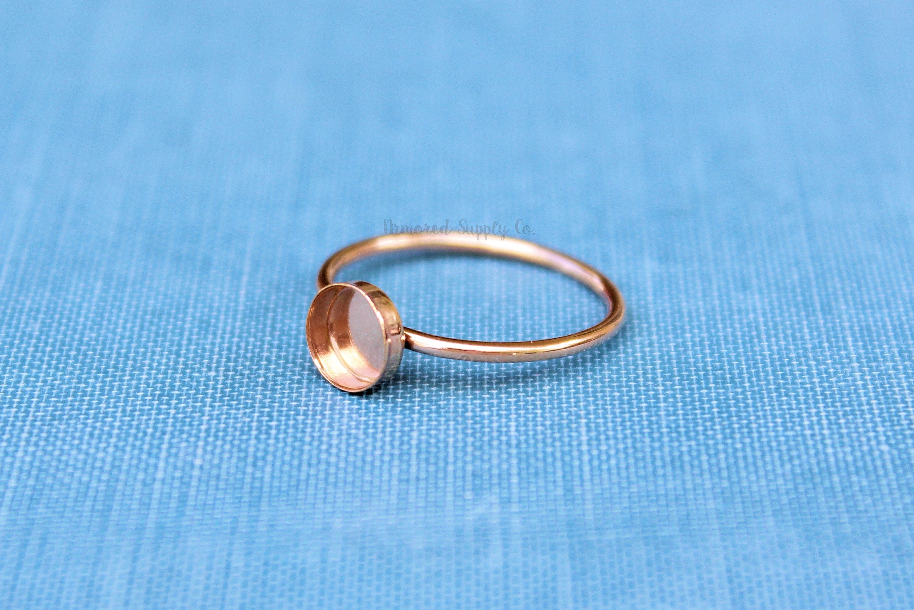 Rose Gold Filled 6mm Bezel Cup Ring blank, Round Cabochon, Breast Milk, DIY jewelry supplies, build your ring, wholesale jewelry, diy ring