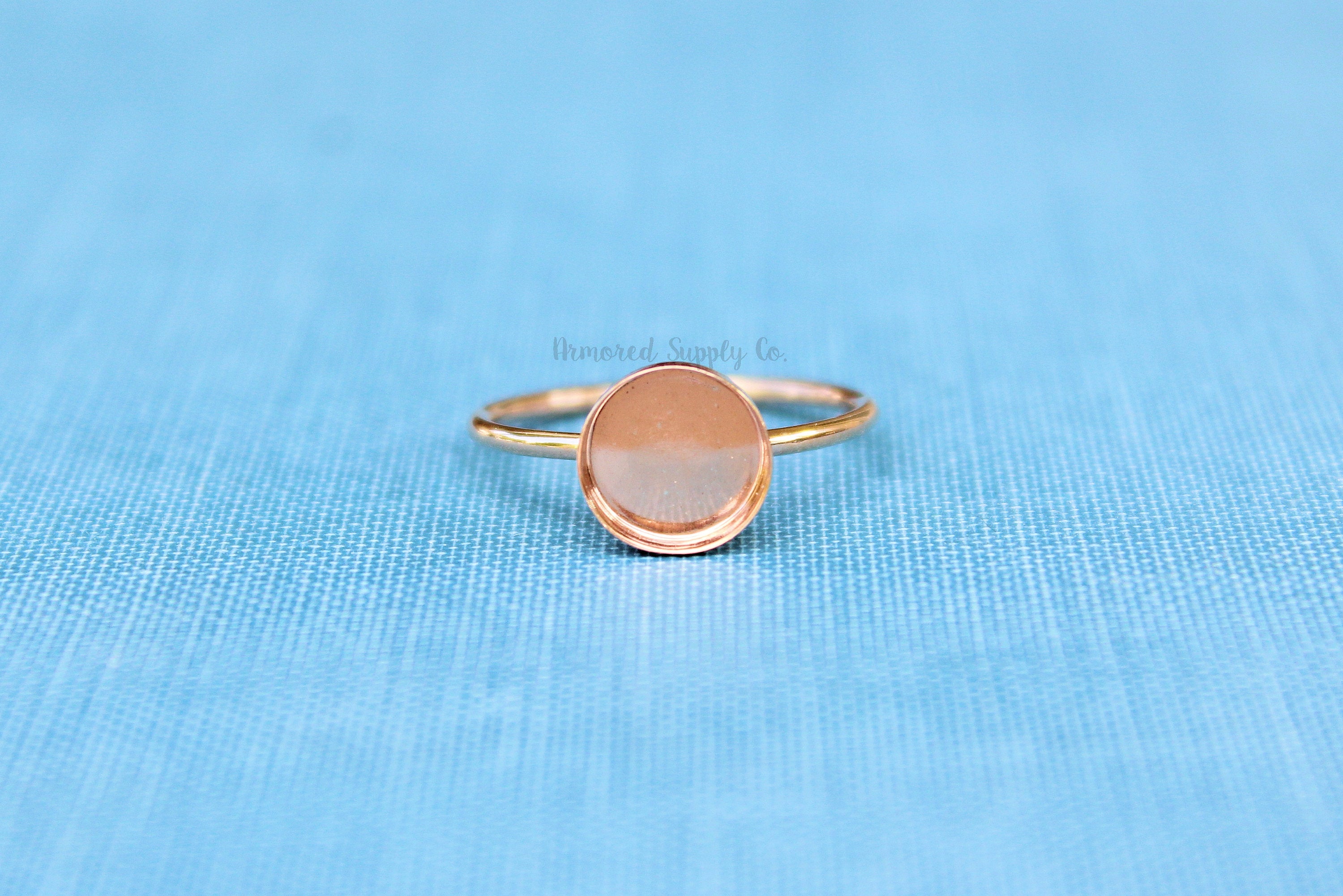 Rose Gold Filled 10mm Bezel Cup Ring blank, Round Cabochon, Breast Milk, DIY jewelry supplies, build your ring, wholesale jewelry, diy ring