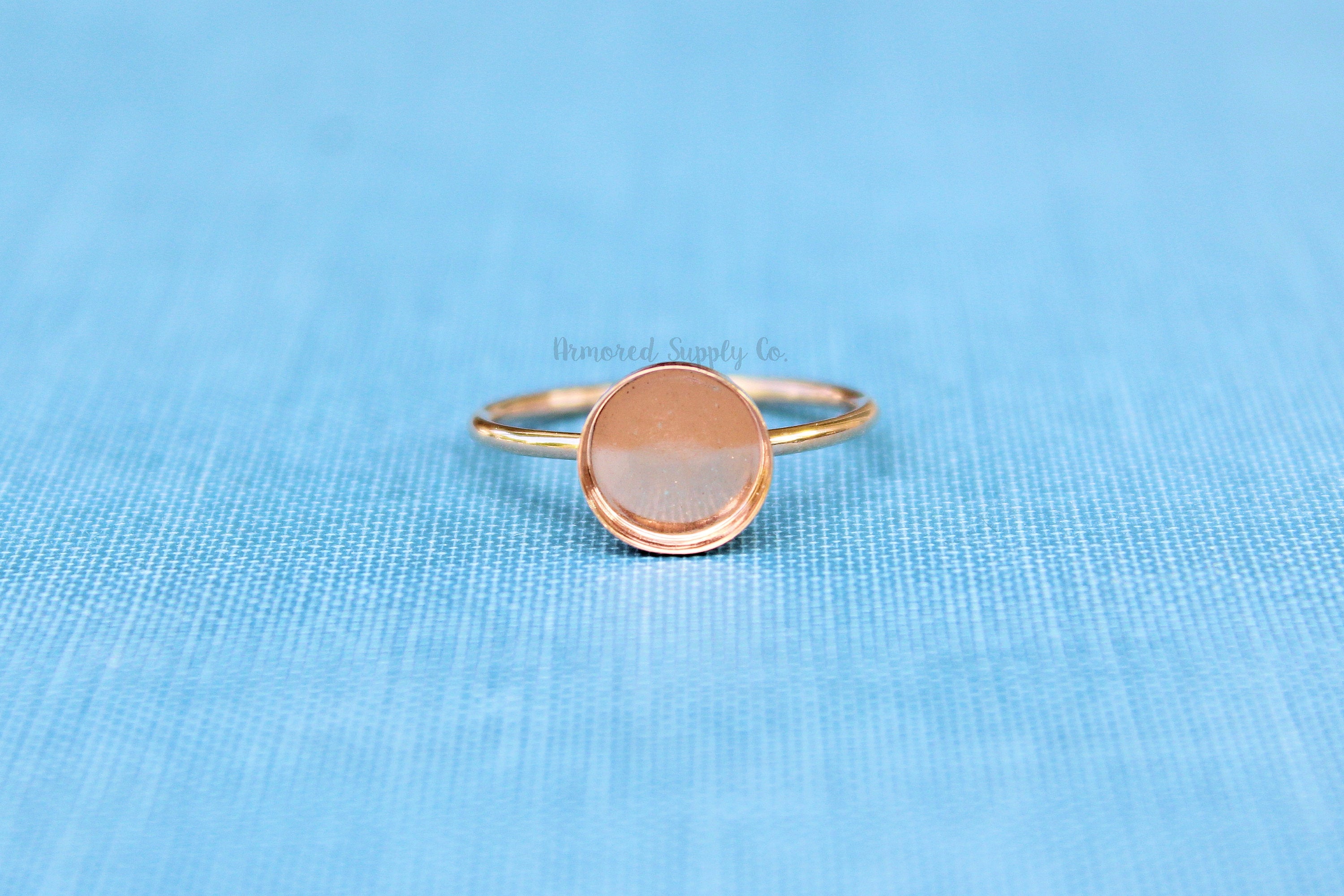 Rose Gold Filled 10mm Bezel Cup Ring blank, Round Cabochon, Breast Milk, DIY jewelry supplies, build your ring, wholesale jewelry, diy ring