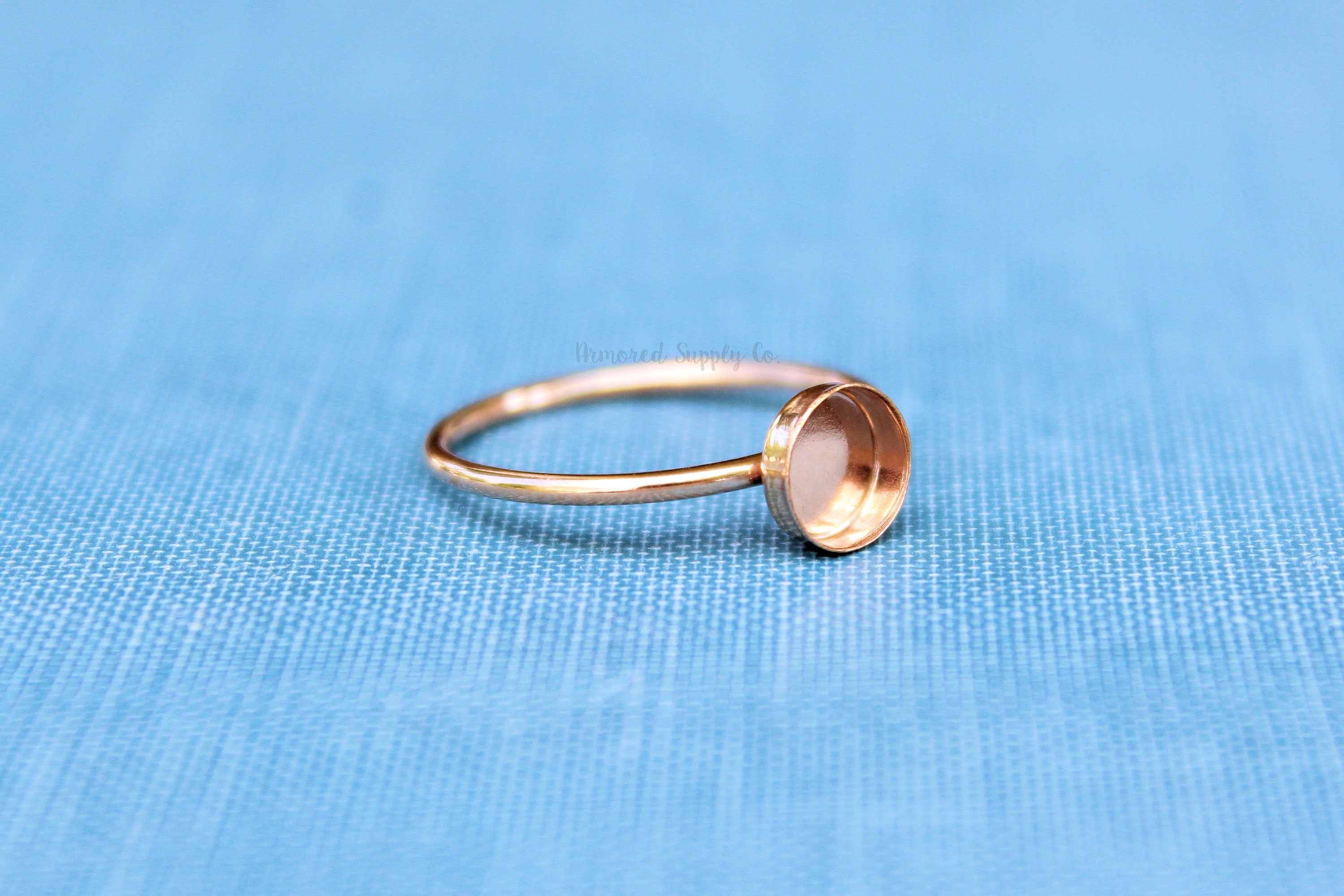 Rose Gold Filled 6mm Bezel Cup Ring blank, Round Cabochon, Breast Milk, DIY jewelry supplies, build your ring, wholesale jewelry, diy ring