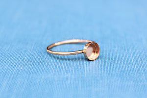 Rose Gold Filled 4mm Bezel Cup Ring blank, Round Cabochon, Breast Milk, DIY jewelry supplies, build your ring, wholesale jewelry, diy ring