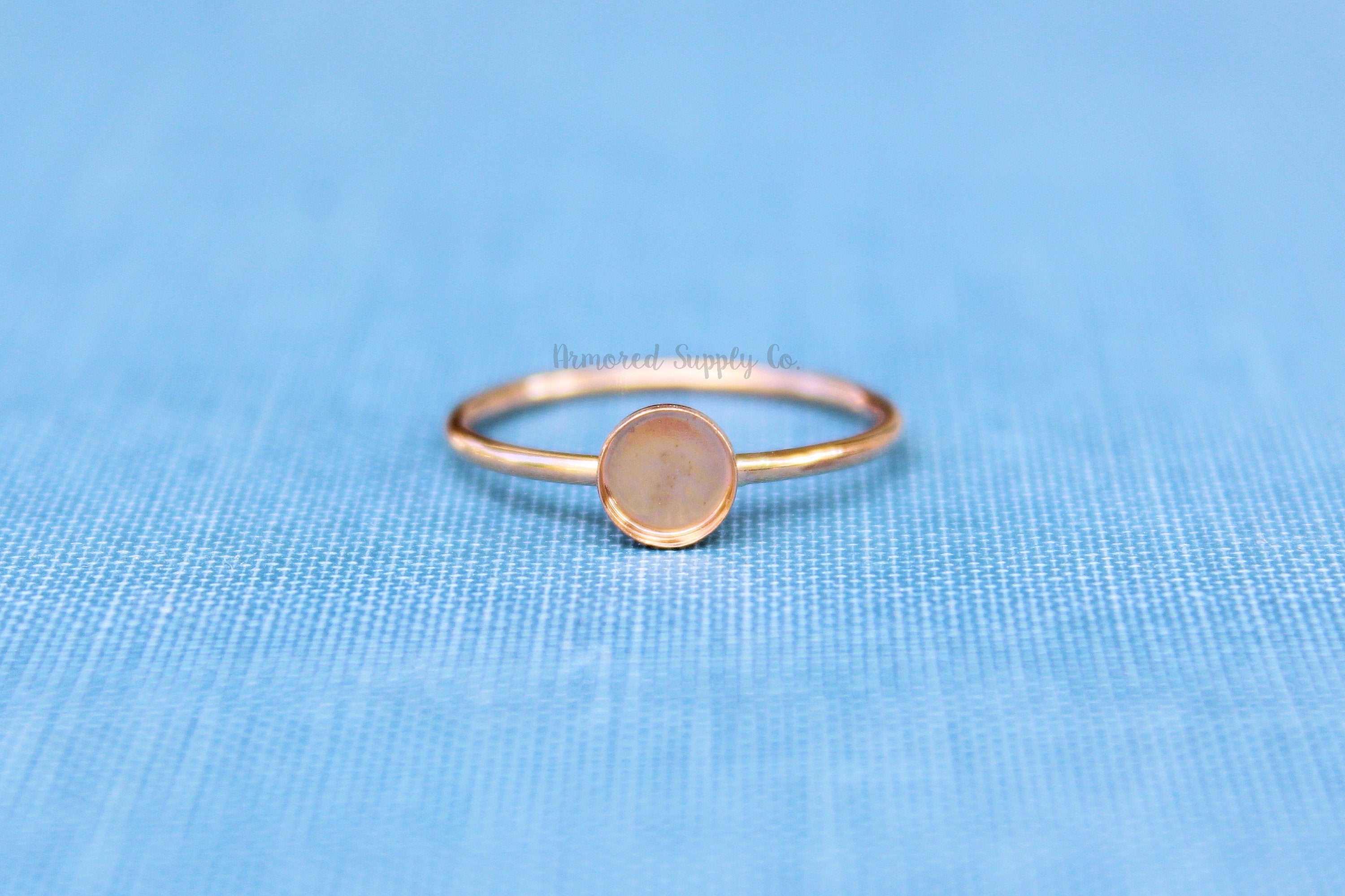 Rose Gold Filled 5mm Bezel Cup Ring blank, Round Cabochon, Breast Milk, DIY jewelry supplies, build your ring, wholesale jewelry, diy ring