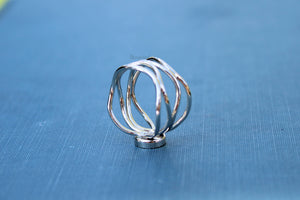 Wide Wave Round Bezel Cup Ring blank, Round Cabochon, Cab, Resin Pad, Breast Milk, DIY jewelry supplies, build your ring, wholesale jewelry
