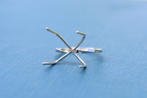 Claw Ring Blank Twist Band, 4 Prong Silver Band, Raw Stone Ring Setting, Wholesale Ring, DIY Jewelry, Silver Ring Blanks, Jewelry Supplies