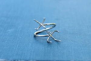 Claw Ring Blank, Adjustable Open Ring, Raw Stone Ring, Double Claw Prong Silver Ring Blank, Wholesale Ring, DIY Jewelry, Jewelry Supplies