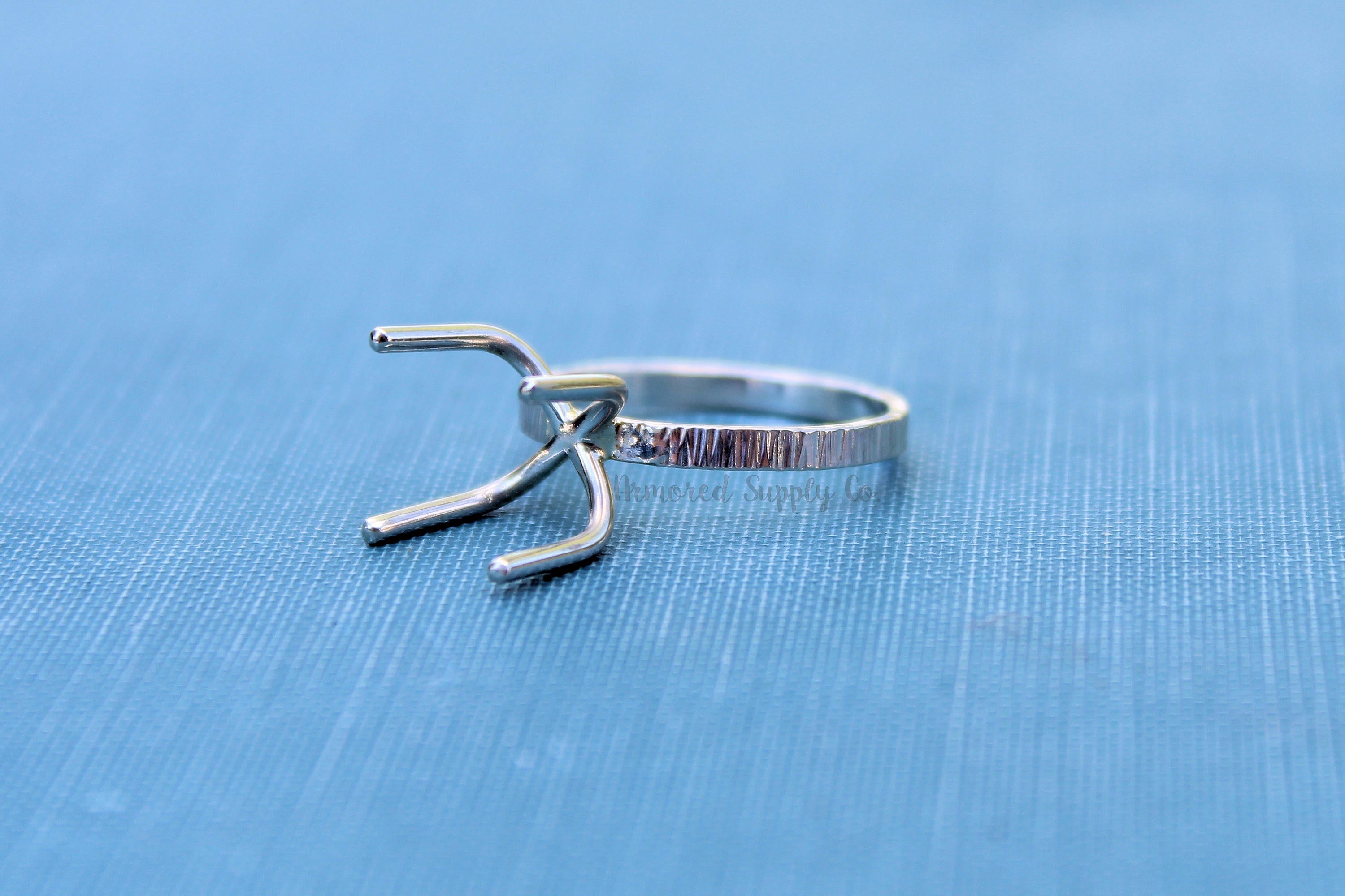 Claw Prong Raw Stone Lined Ring Blank , 4 Prong Silver Ring, Wholesale Ring, Raw Stone Setting, DIY Jewelry, Silver Blanks, Jewelry Supplies