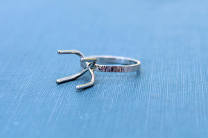 Claw Prong Raw Stone Lined Ring Blank , 4 Prong Silver Ring, Wholesale Ring, Raw Stone Setting, DIY Jewelry, Silver Blanks, Jewelry Supplies