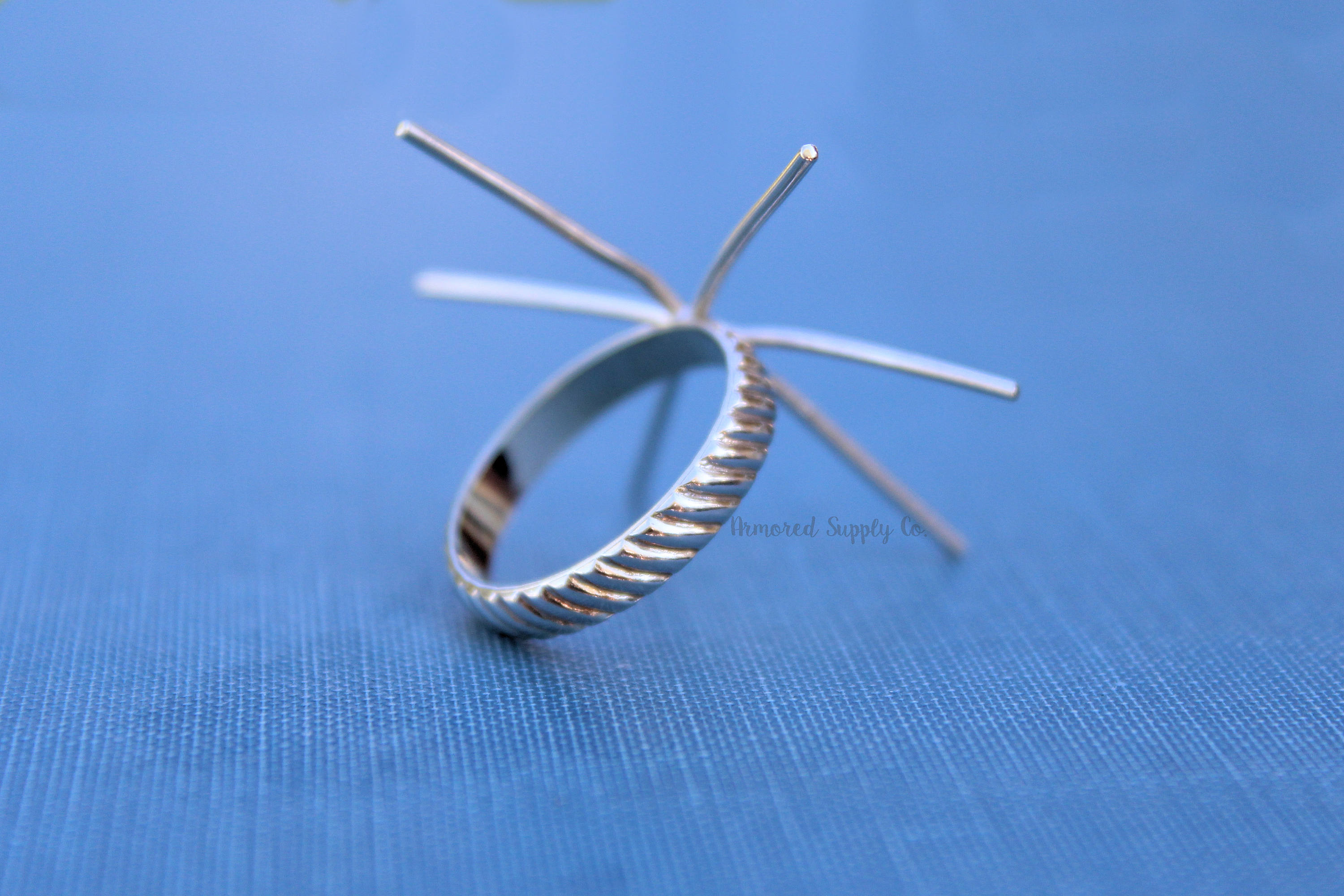 Claw Prong Spiral Ring Blank, Raw Stone Ring, Wholesale Ring, Silver Band Ring, Design Your Ring, DIY Jewelry, Ring Blanks, Jewelry Supplies
