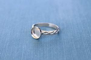 Celtic Infinity Bezel Cup Ring blank, Round Cabochon, Cabochon, Resin Pad, DIY jewelry supplies, build your ring, wholesale jewelry 6mm 8mm