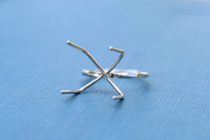 Claw Ring Blank Twist Band, 4 Prong Silver Band, Raw Stone Ring Setting, Wholesale Ring, DIY Jewelry, Silver Ring Blanks, Jewelry Supplies