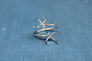 Claw Ring Blank, Adjustable Open Ring, Raw Stone Ring, Double Claw Prong Silver Ring Blank, Wholesale Ring, DIY Jewelry, Jewelry Supplies