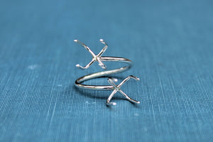 Claw Ring Blank, Adjustable Open Ring, Raw Stone Ring, Double Claw Prong Silver Ring Blank, Wholesale Ring, DIY Jewelry, Jewelry Supplies