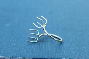 Claw Ring Blank, Adjustable Open Ring, Raw Stone Ring, Double Claw Prong Silver Ring Blank, Wholesale Ring, DIY Jewelry, Jewelry Supplies