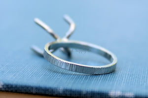 Claw Prong Raw Stone Lined Ring Blank , 4 Prong Silver Ring, Wholesale Ring, Raw Stone Setting, DIY Jewelry, Silver Blanks, Jewelry Supplies