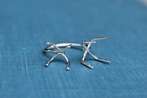 Claw Prong Ring Blank, Adjustable Open Ring Band, Double Claw Prong Silver Ring Blank, Wholesale Silver Ring, DIY Jewelry, Jewelry Supplies