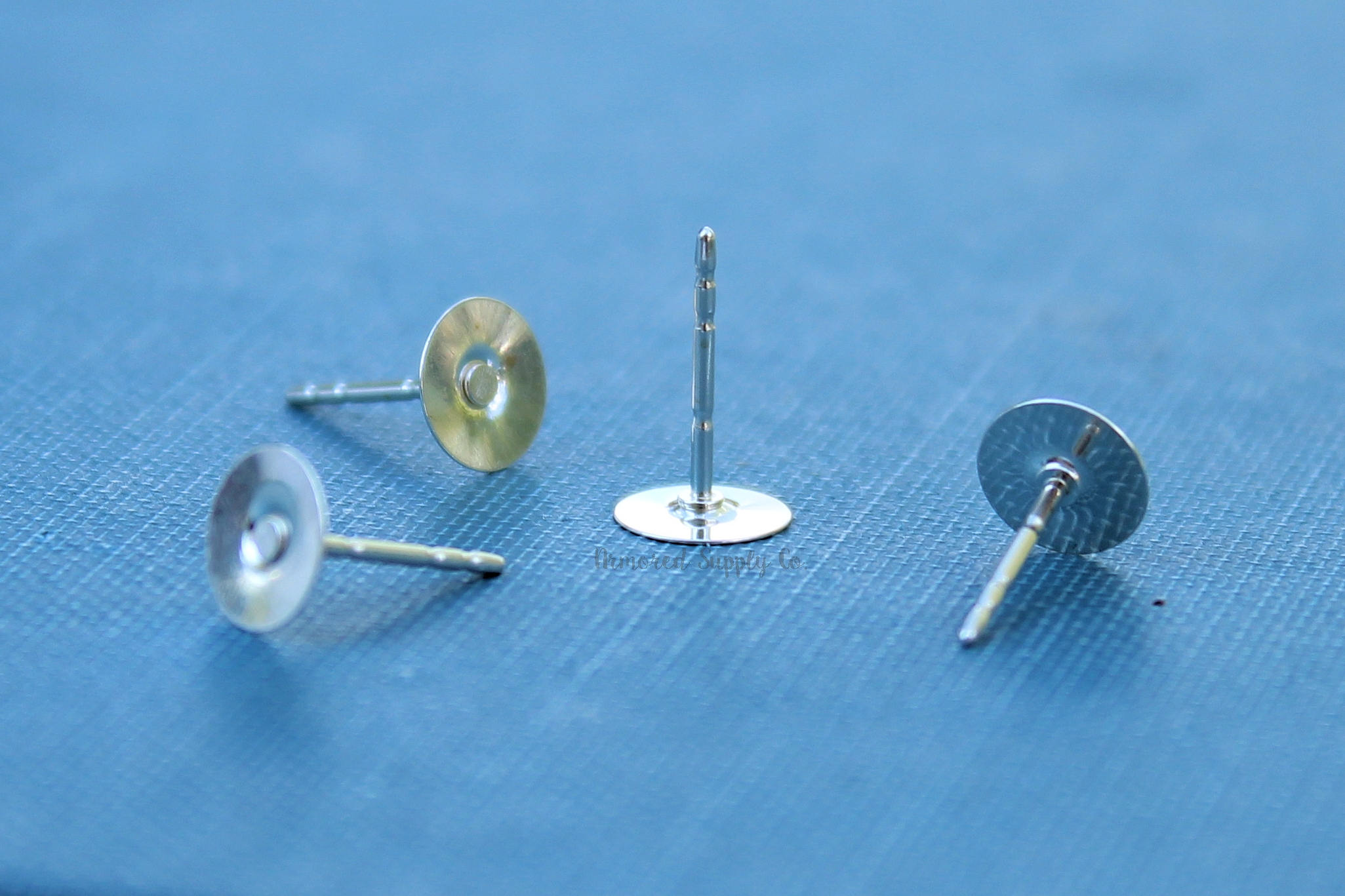 Sterling Silver 6mm Pad Post Earrings, Silver Earring Pads, Earring Disc, Wholesale Blanks, Disk Earrings, DIY Jewelry, Jewelry Supplies