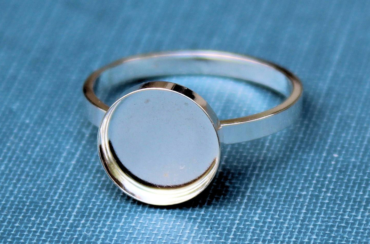 12mm Bezel Cup Ring blank Style #2, Round Cabochon, Glue Pad Breast Milk, DIY jewelry supplies, build your ring, wholesale jewelry, diy ring