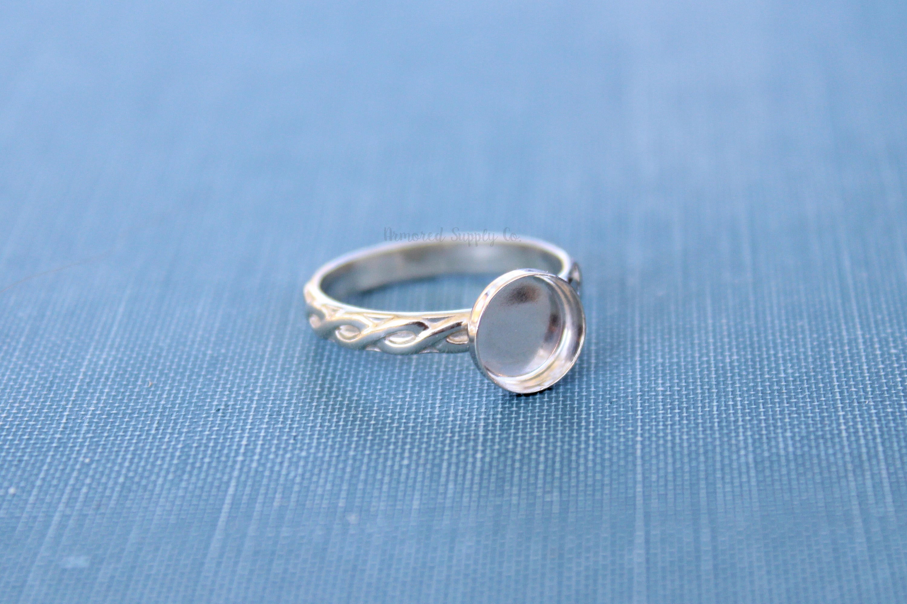 Celtic Infinity Bezel Cup Ring blank, Round Cabochon, Cabochon, Resin Pad, DIY jewelry supplies, build your ring, wholesale jewelry 6mm 8mm