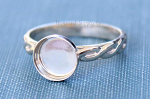 Celtic Infinity Bezel Cup Ring blank, Round Cabochon, Cabochon, Resin Pad, DIY jewelry supplies, build your ring, wholesale jewelry 6mm 8mm