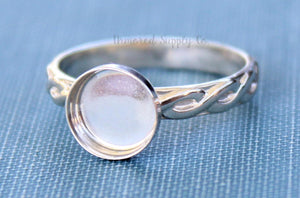Celtic Infinity Bezel Cup Ring blank, Round Cabochon, Cabochon, Resin Pad, DIY jewelry supplies, build your ring, wholesale jewelry 6mm 8mm