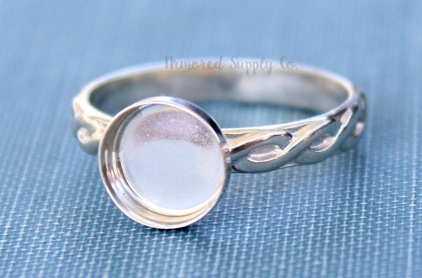 Celtic Infinity Bezel Cup Ring blank, Round Cabochon, Cabochon, Resin Pad, DIY jewelry supplies, build your ring, wholesale jewelry 6mm 8mm
