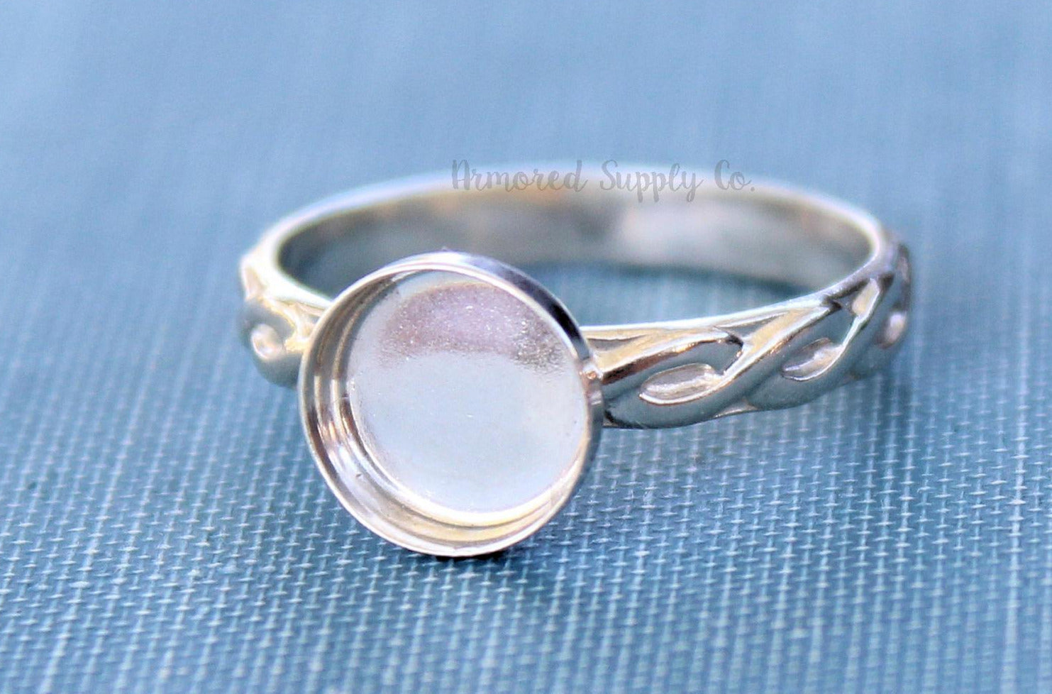 Celtic Infinity Bezel Cup Ring blank, Round Cabochon, Cabochon, Resin Pad, DIY jewelry supplies, build your ring, wholesale jewelry 6mm 8mm