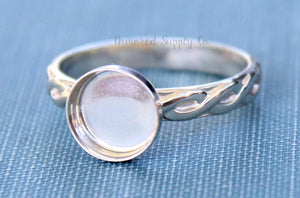 Celtic Infinity Bezel Cup Ring blank, Round Cabochon, Cabochon, Resin Pad, DIY jewelry supplies, build your ring, wholesale jewelry 6mm 8mm