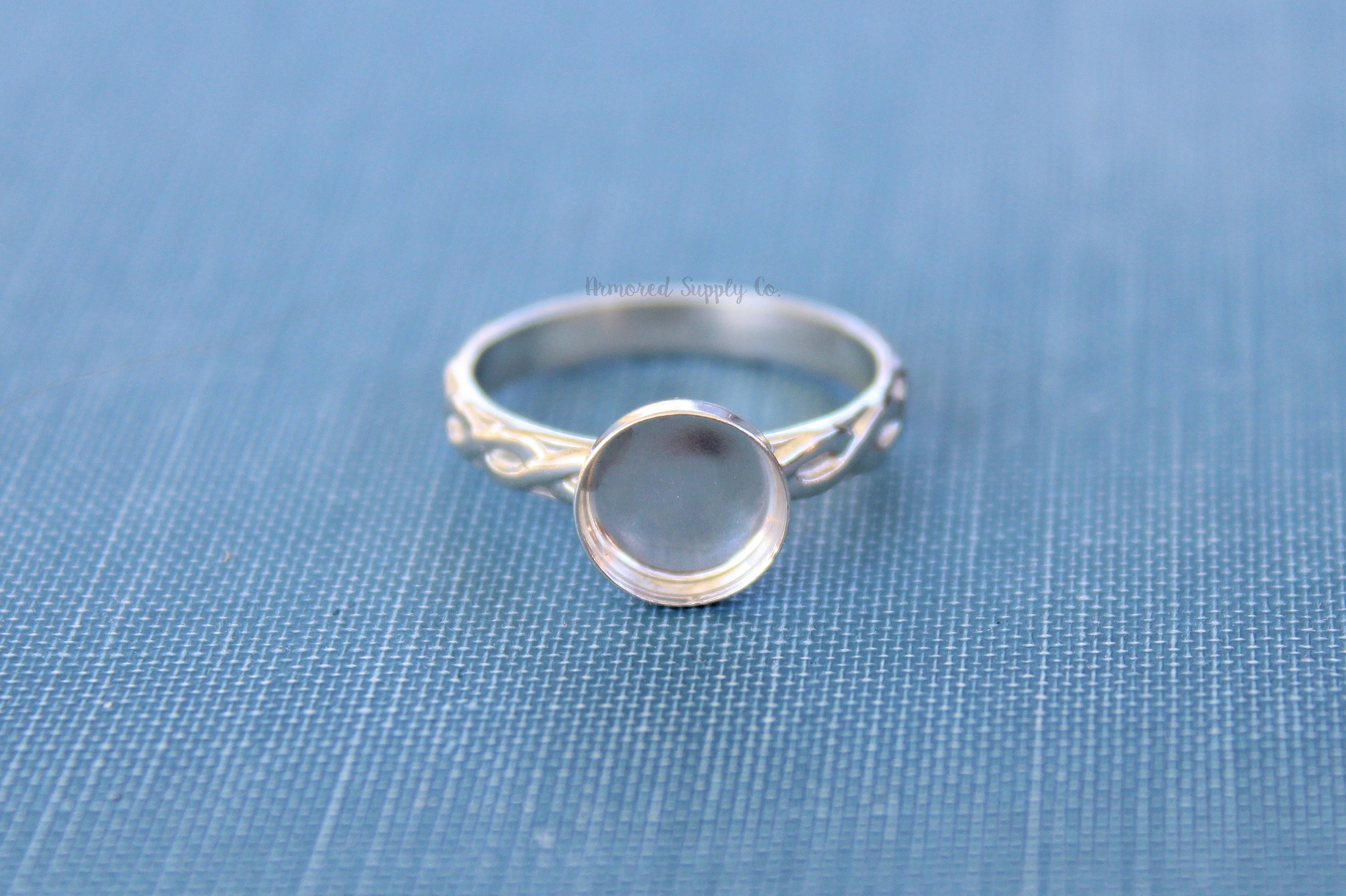 Celtic Infinity Bezel Cup Ring blank, Round Cabochon, Cabochon, Resin Pad, DIY jewelry supplies, build your ring, wholesale jewelry 6mm 8mm