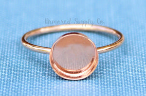 Rose Gold Filled 10mm Bezel Cup Ring blank, Round Cabochon, Breast Milk, DIY jewelry supplies, build your ring, wholesale jewelry, diy ring