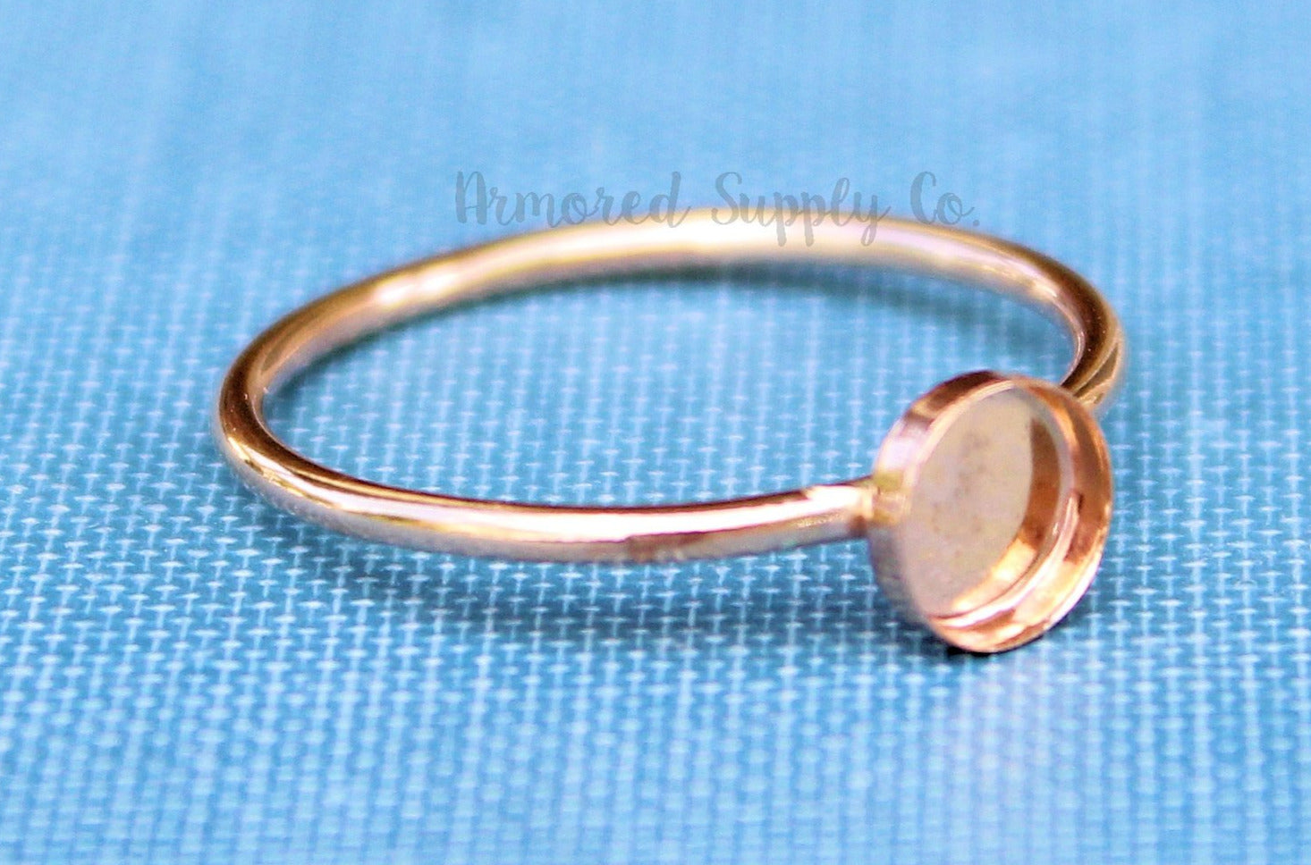 Rose Gold Filled 3mm Bezel Cup Ring blank, Round Cabochon, Breast Milk, DIY jewelry supplies, build your ring, wholesale jewelry, diy ring