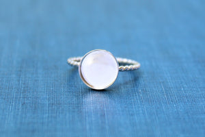 Silver 10mm Bezel Cup Rope Ring blank, Round Cabochon, Cab Resin Pad Breast Milk, DIY jewelry supplies, build your ring, wholesale jewelry