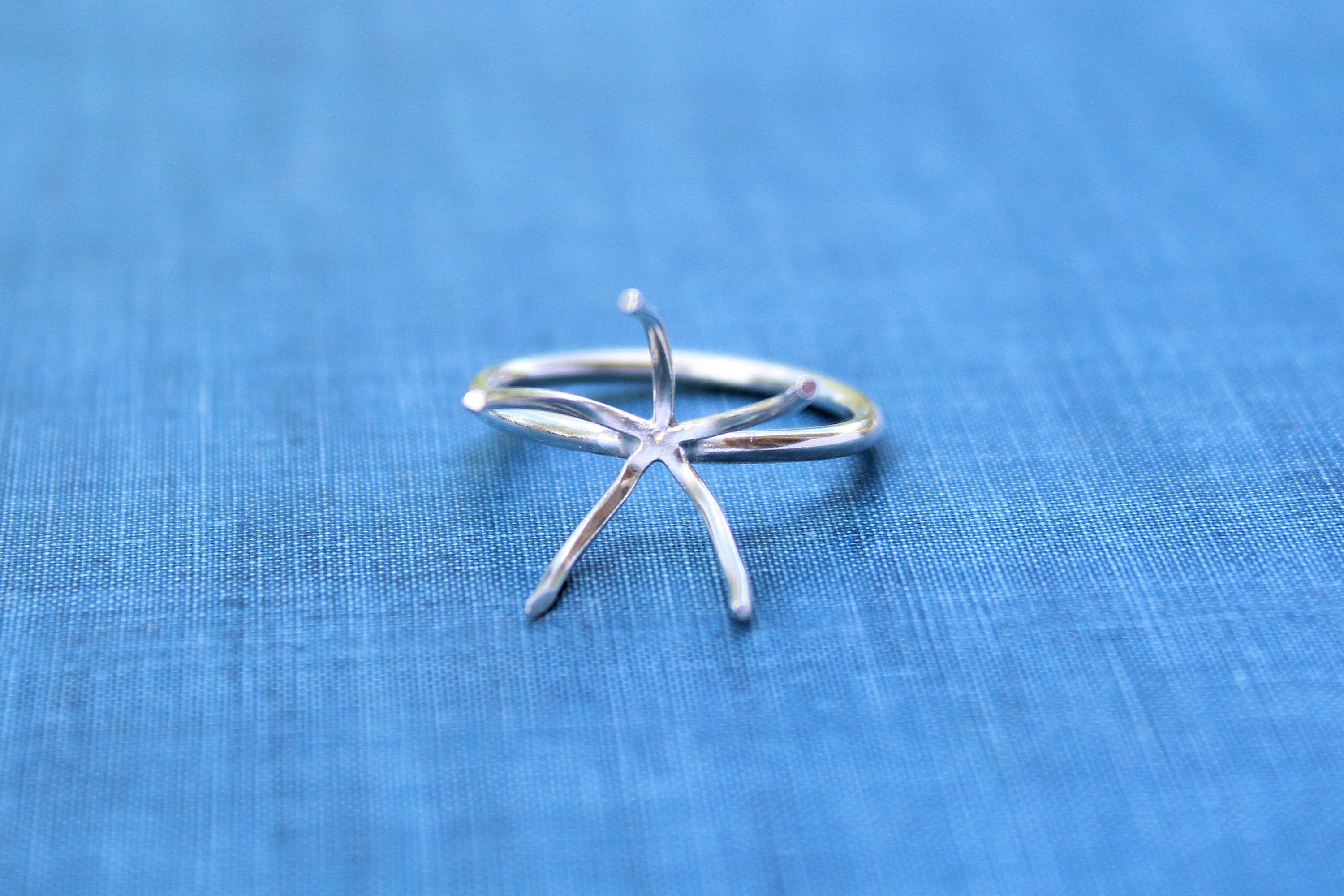 Claw Prong Ring Blank, 5 Prong Ring, Raw Stone Setting, Wholesale Ring, Design Your Ring, DIY Jewelry, Silver Ring Blanks, Jewelry Supplies
