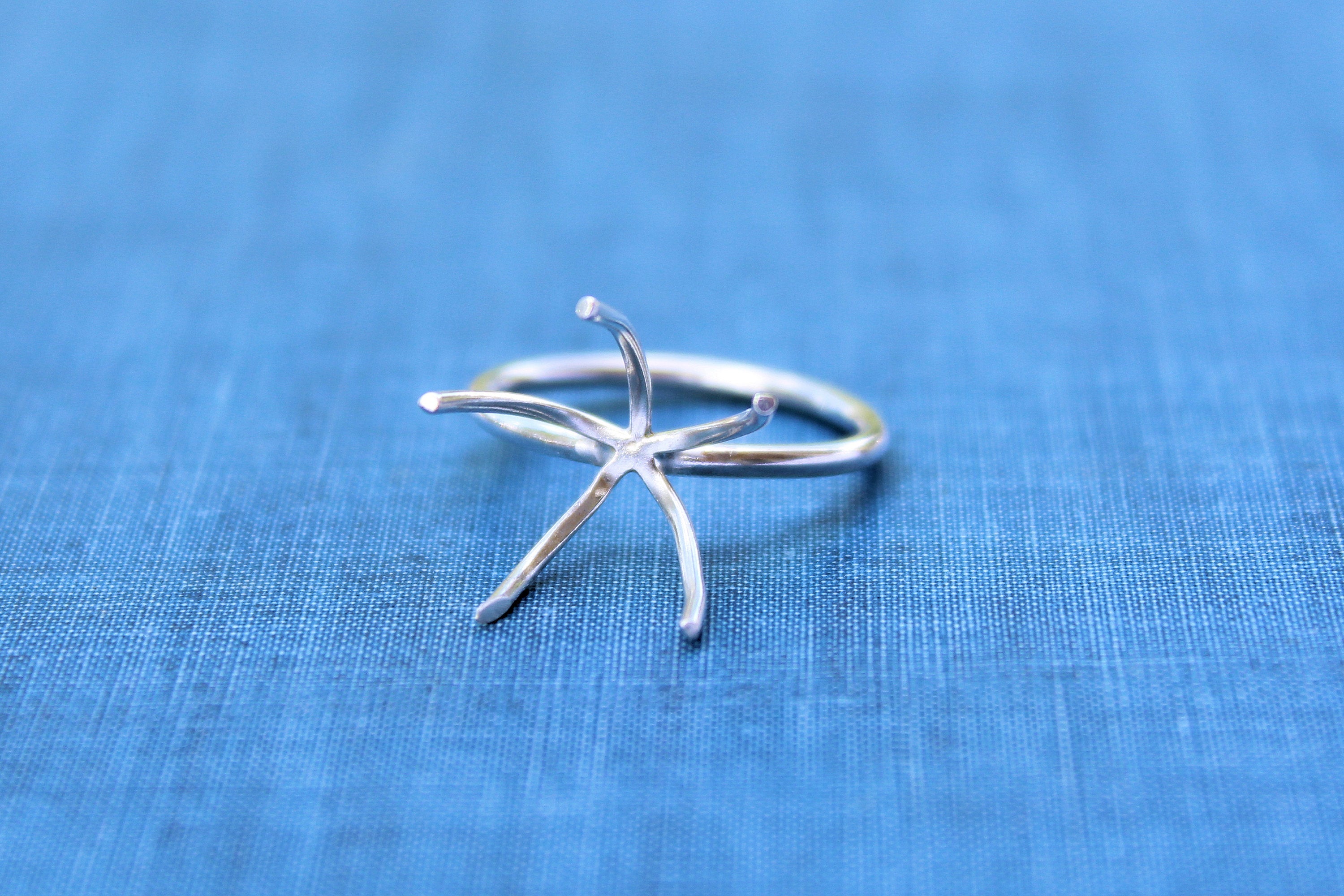 Claw Prong Ring Blank, 5 Prong Ring, Raw Stone Setting, Wholesale Ring, Design Your Ring, DIY Jewelry, Silver Ring Blanks, Jewelry Supplies