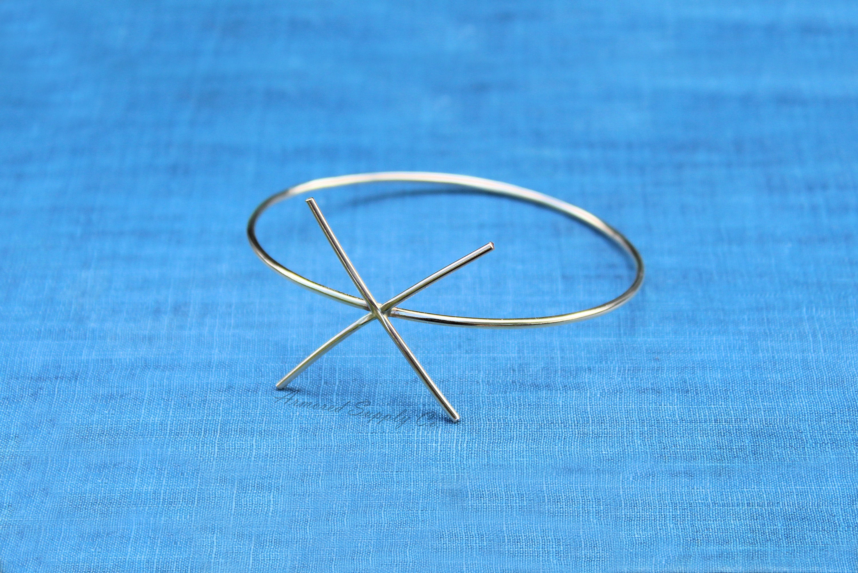 Gold Claw Prong Raw Stone Bracelet Blank, 4 Prong Setting, Wholesale Blanks, Gold Bangle, DIY Jewelry, Silver Blanks, Jewelry Supplies