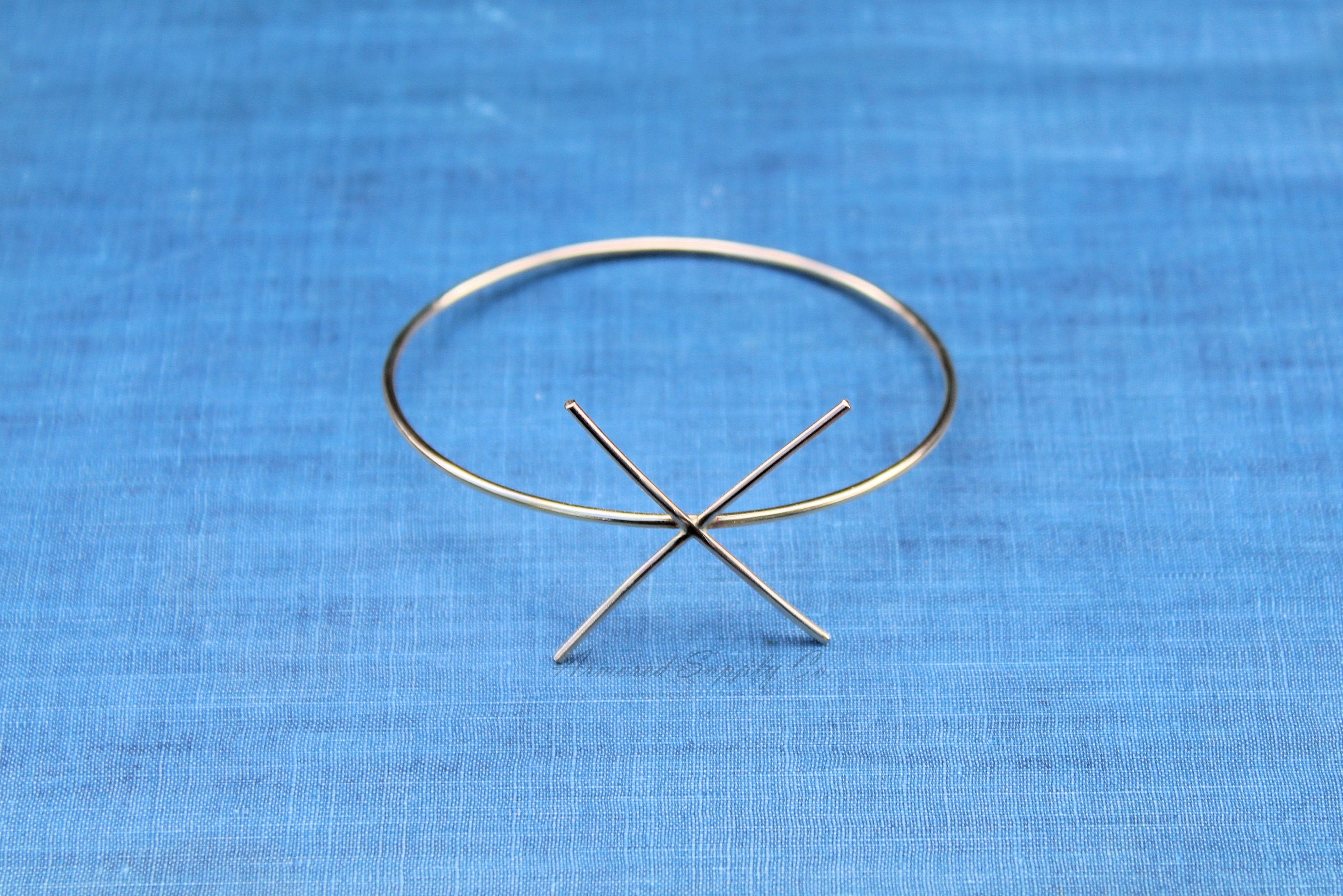 Gold Claw Prong Raw Stone Bracelet Blank, 4 Prong Setting, Wholesale Blanks, Gold Bangle, DIY Jewelry, Silver Blanks, Jewelry Supplies