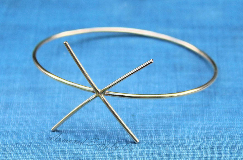 Gold Claw Prong Raw Stone Bracelet Blank, 4 Prong Setting, Wholesale Blanks, Gold Bangle, DIY Jewelry, Silver Blanks, Jewelry Supplies