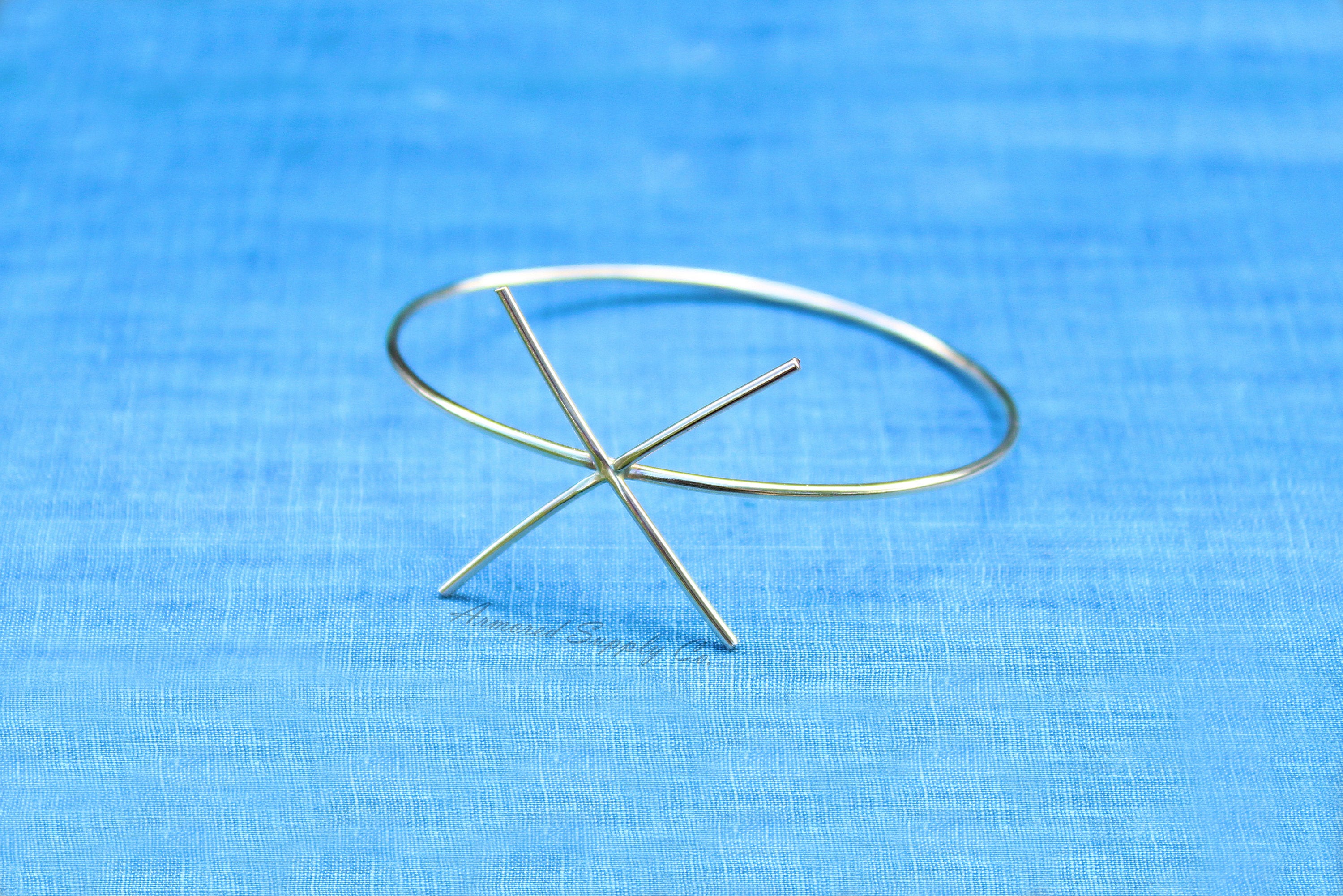 Gold Claw Prong Raw Stone Bracelet Blank, 4 Prong Setting, Wholesale Blanks, Gold Bangle, DIY Jewelry, Silver Blanks, Jewelry Supplies