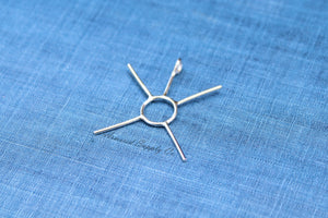 Silver Freeform Claw Prong Raw Stone Pendant Blank, Silver 4 Prong, Wholesale Blanks, Pendant, DIY Jewelry, Silver Blanks, Jewelry Supplies