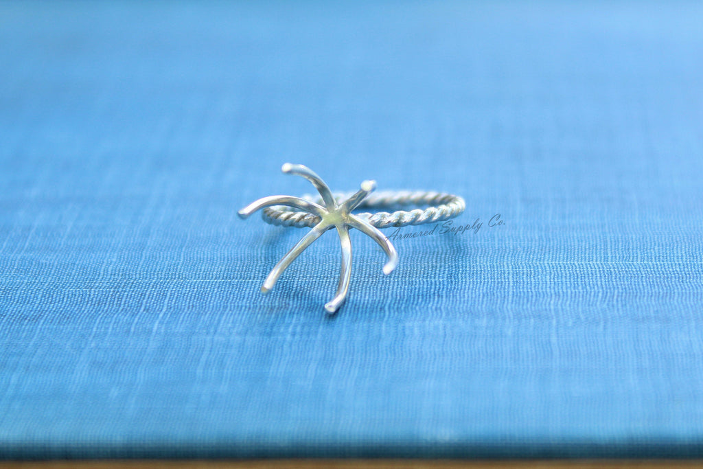 Claw Ring Blank, 6 Prong Silver Band, Raw Stone Ring, Wholesale Ring, Design Your Ring, DIY Jewelry, Silver Ring Blanks, Jewelry Supplies