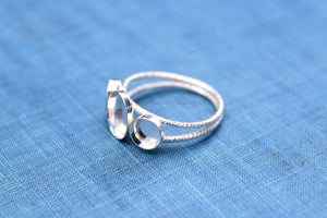 Triple Bezel Cup Ring Blank, Round Cabochon, Breast Milk, DIY jewelry supplies, build your ring, wholesale jewelry, diy ring