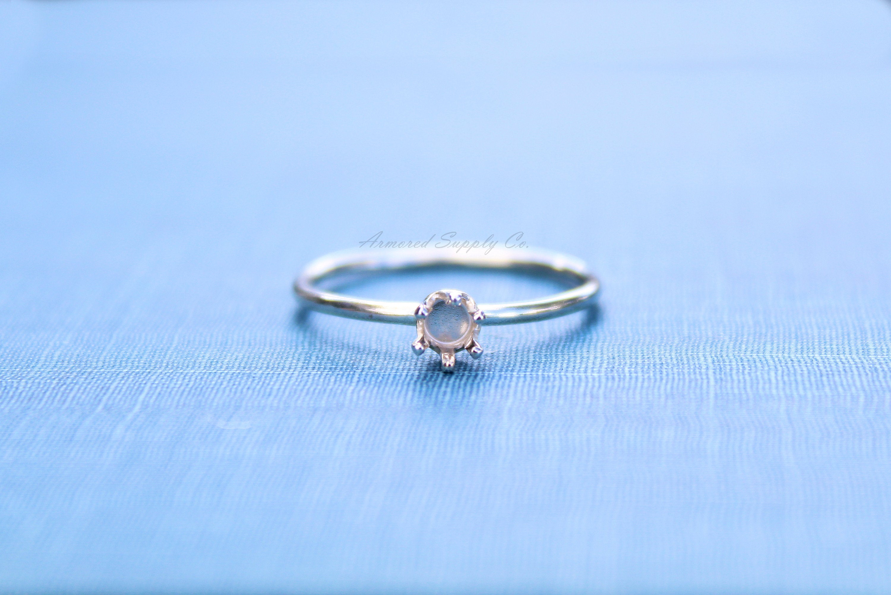 4mm Snap-in Bezel Ring blank, Faceted Ring, Faceted Stone Setting Ring, DIY jewelry supplies, build your ring, wholesale jewelry, diy ring